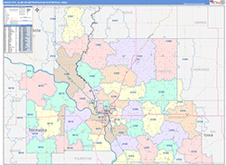 Sioux City Metro Area Wall Map Color Cast Style 2026